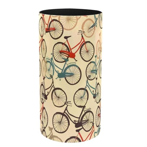 VAPOKF Porte-stylos pour bureau, boîte à musique, pot à crayons, pinceaux de maquillage, fournitures de bureau, organisateur pour la maison et le bureau – Vélos colorés sans couture