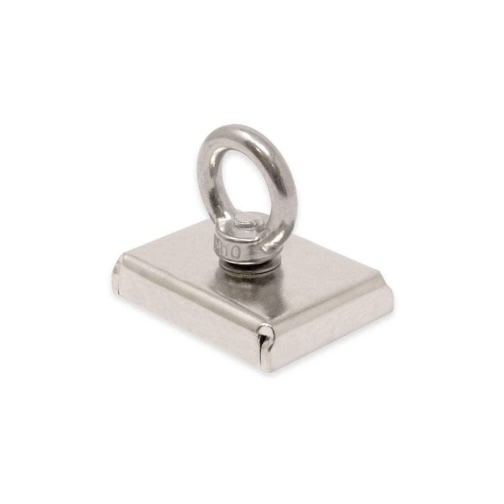 N42 Pot Neodymium Pot Magnet Con Eyebolt M10 E Una Corda Da 10 M Per Pesca A Magnete, Recupero E Caccia Al Tesoro - 75mm x 55mm x 20mm - 110kg Di Tiro - Pacco Di 10