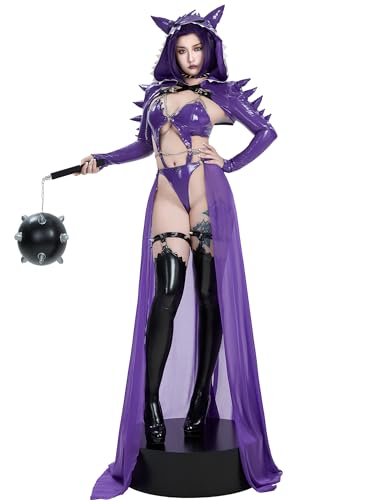 Mobbunny Women Anime Cosplay Lingerie Bodysuit & Skirt Set