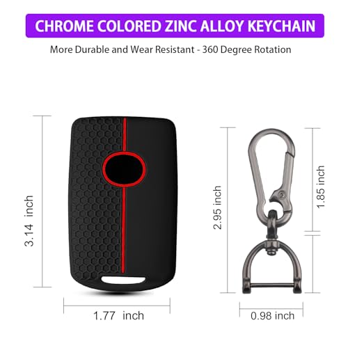 Image of QBUC 2PCS for Mazda Silicone Rubber Key Fob Cover with Keychain (4 Buttons) | for 2019-2025 for Mazda 3 6 Cx-5 Cx-50 Cx-30 Cx-9 Smart Key Replacement Protector Car Accessories