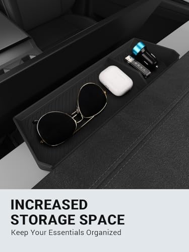 Image of Motrobe Behind Screen Storage Tray for Tesla Cybertruck Accessories 2024 2025 2026 Accessories Dashboard Hidden Storage Tray Center Console Organizer Silicone Sunglasses Holder Phone Holder