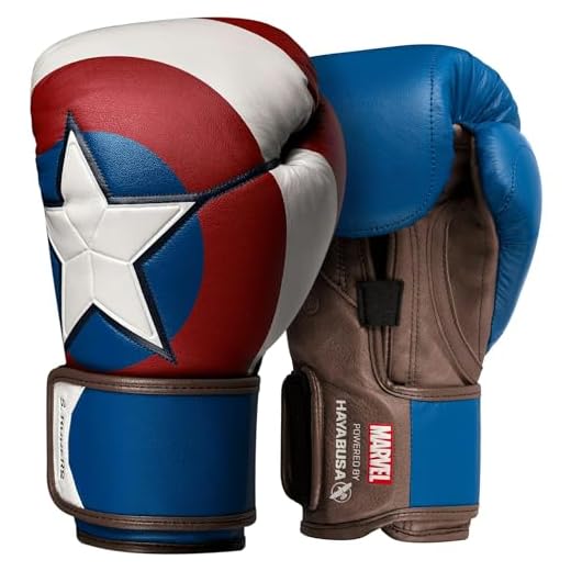 Hayabusa Marvel Hero Elite Boxing Gloves for Men and Women - Captain America, 16 oz