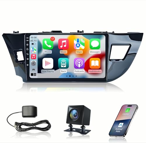 CarPlay - Radio estéreo de coche para Toyota Corolla 2014 2015 2016 4G+32G: 10 pulgadas 1280 x 800 resolución Android pantalla de coche con navegación GPS 5G-WiFi - CarPlay Android Auto Support