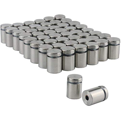 Best Quality 🔥 Ogrmar 50PCS 12x25mm Stainless Steel Wall Standoff for Glass (19x25mm)