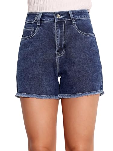 Image of Miss Chase Women's White Regular High Rise Clean Look Regular Stretchable Denim Shorts