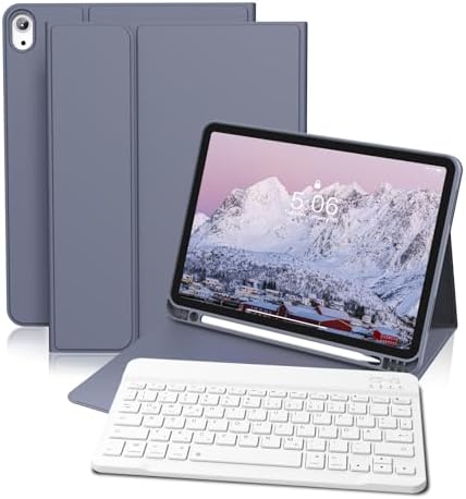GKABXY Hülle mit Tastatur für iPad A16 11/10 Generation 2025/2022, 11/10.9" | Soft TPU Rückseite Gehäuse mit Stifthalter, Magnetische Abnehmbar Kabellose Bluetooth Tastatur, QWERTZ