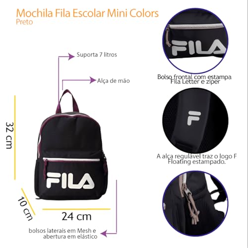 Mochila Fila Mini Colors - Preta