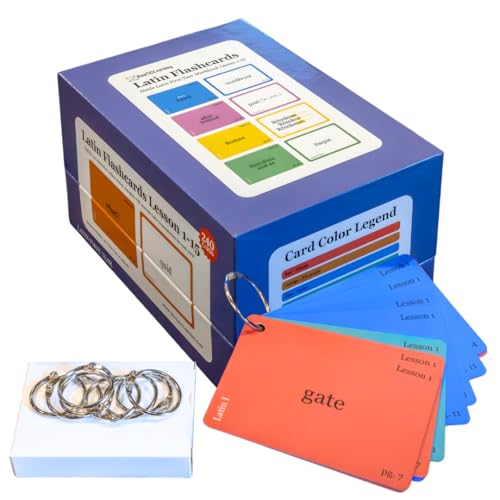 Latin Flashcards for Henle First Year – 240 Vocabulary Cards for Challenge A (Lessons 1–15) – Color-Coded Latin Study Cards for Homeschool & Classical Classroom