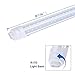 R17d Rotatable HO base V shaped 65W 8 Foot Led Lulbs Double Row,Need Bypass Ballast,Replace 150W Fluorescent Shop Lights Dual-Ended Power, Cold White 6000K,clear Cover, AC 90-277V Pack of 12