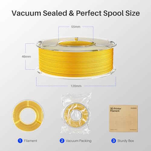 Image of ELEGOO Silk PLA Filament 1.75mm Triple Colors Orange Blue Purple 250g, Shiny Tri-Color 3D Printer Filament Dimensional Accuracy + /- 0.05mm, 250g Spool Fits for Most FDM 3D Printers
