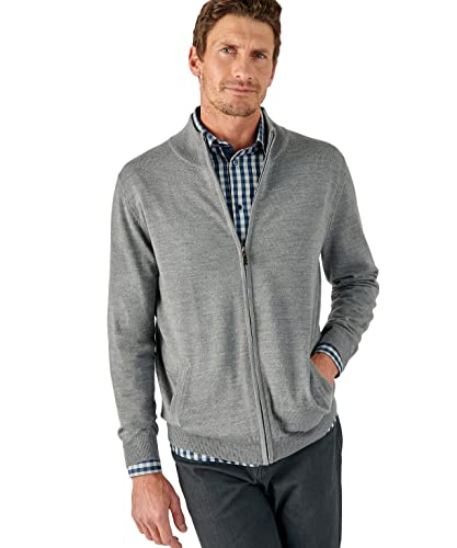 Damart - Gilet Zippé Laine Et Thermolactyl, Homme, Col Montant, Gris Moyen, Manche longue