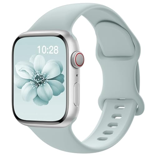 Image of Sport Silicone Band Compatible with Apple Watch Bands 40mm 38mm 41mm 44mm 45mm 42mm 49mm Women Men,Soft Wristband Waterproof Replacement Sport Strap for iWatch Bands Series 9 8 7 6 5 4 3 2 1 SE Ultra