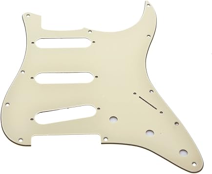Dopro Aged White 11 Hole Strat Style Guitar Pickguard Bridge Reversed for Fender Jimi Hendrix Stratocaster