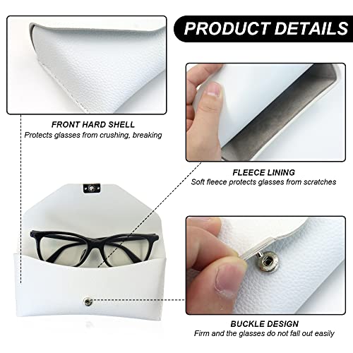Image of 2Pcs Leather Glasses Case Hard Shell, Sunglasses Case, Eyeglass Case with 2Pack Glasses Bags and Microfiber Cloths