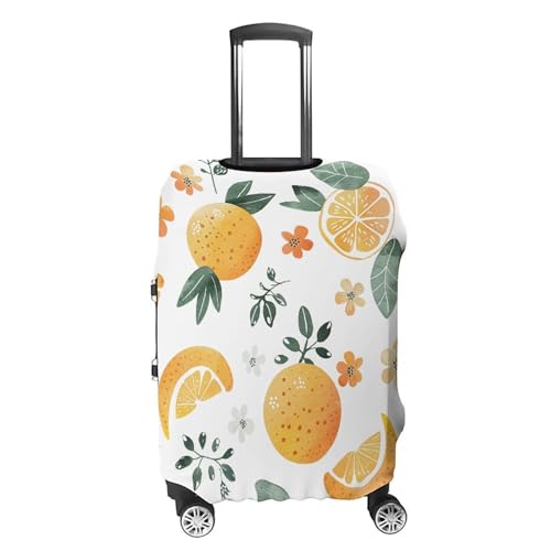 Oranges And Lemons Elastic Luggage Cover Suitcase Protector for 19-32 Inch Suitcases | Universal Stretchable Travel Bag Cover | Anti-Scratch, Washable with Zipper Closure M4
