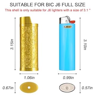 Vintage Metal Cigarette Case with J6 Lighter Metal Case, Holds 12pcs 100mm Cigarettes, Can Also Be Used for RFID Credit Card and Cash Organizer (Pearl Gold, 12pcs 100's)