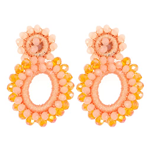 Boucles d'oreilles perlées goutte pour femmes en résine d'été bohème
