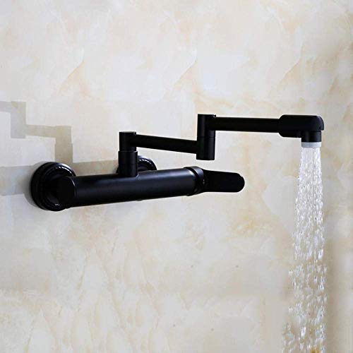 Grifos mezcladores para cocina de pared con extensión de agua fría y caliente de una manija 2