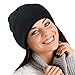 Blueberry Uniforms Black Merino Wool Beanie Hat -Soft Winter Activewear Watch Cap
