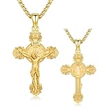 Hagkew Collar de plata de ley 925 con colgante de amuleto de protección religiosa para hombres y mujeres con cadena de acero inoxidable y caja de regalo, Medio, Plata esterlina, Sin piedra preciosa