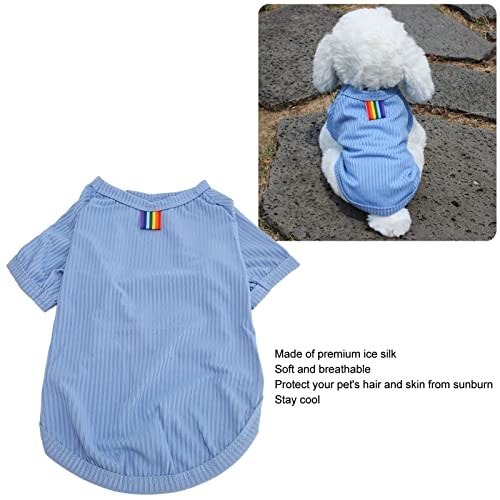Camiseta para cachorro, moda primavera verão, estampa fofa de listras, fina, respirável, macia, elás