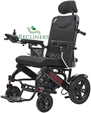 Rubicon DX11 Reclining Foldable Electric Wheelchairs for Adults - 500W Super Horse Power Motor - 20 Mile Range ~ 20AH Extended Battery - Include Headrest and Backrest Multi-Angle Adjustment