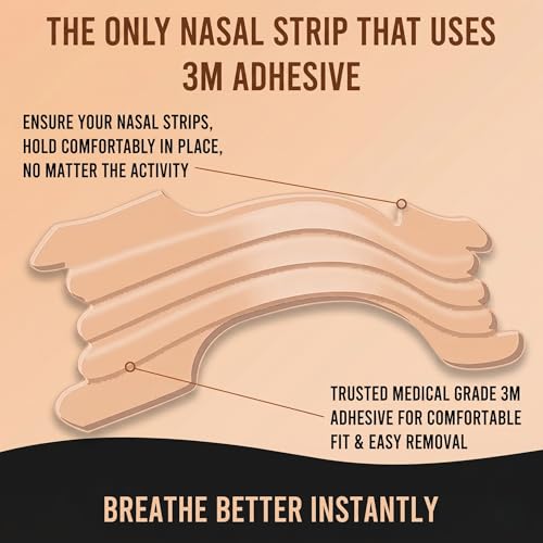 Image of DOLTAS Nasal Strips for Better Breathing & Snoring Relief | Instantly Relieves Nasal Congestion | Improve Oxygen Intake | Strong Hold, Sweat-Resistant & Skin Safe | Enhances Sleep & Athletic Performance | 10 Patches (Beige)