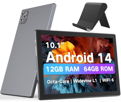 Image of 10.1 inch Android 14 Tablet, 12GB RAM 64GB ROM, Octa-Core