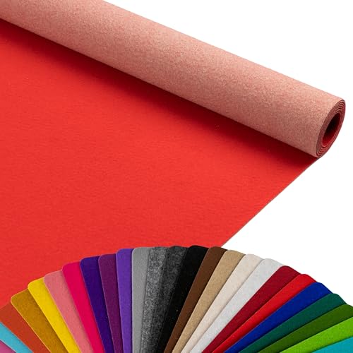 Primaflor Event-Teppich Podium | 100 x 1000 cm | Rot | Messeteppich b1 Meterware | 2 mm | schwer...