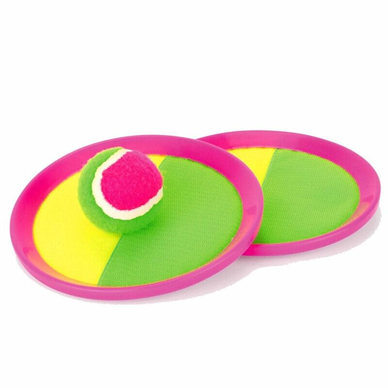 Quickdraw Two Player Catch Ball Set Garden Beach Summer Game Hook And Loop Paddles Family Set