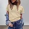 Women's Short Sleeve Graphic T-Shirt, Novelty Design, Casual Daily Wear, Soft Cotton Blend, Comfort Fit, Basic Essential Top, S-3XL/g Khaki #1