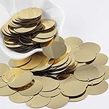 Set Type:NO Sequins 30mm Large Sequin Pvc Round Loose Sequins Sewing Craft Diy Scrapbook Handmade Project Garment Pendant Accessories 20g,light gold,30mm