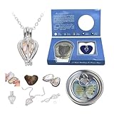 Wish Pearl Necklace Kit, DIY Necklace Jewelry Making Kits, Gifts for Mom,Girlfriend,Wife, Necklace Cage Locket Cultured Pearl in Oyster Set, Surprise Gifts for Valentine's, Mother's Festival (1set)