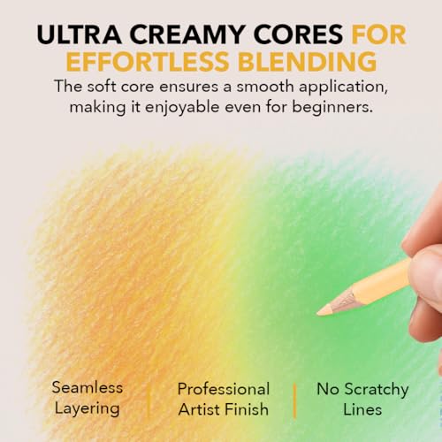 Castle Art Supplies Farbstifte-Set, 72 Stück, wachsbasierte, weiche Kernfarbstifte für Expertenmischungen