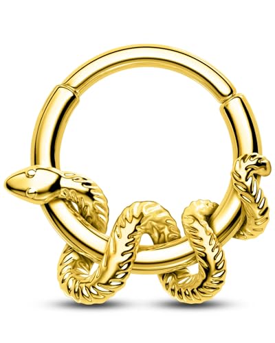 CM Crareesi Mania Snake Septum Rings 316L Stainless Steel Septum Piercing Jewelry 16G Daith Piercing Jewelry Burn Silver Daith Helix Earrings for Men