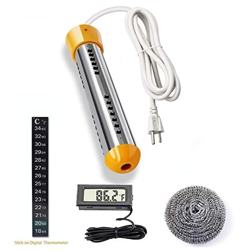 ANDRIMAX Immersion Heater for Boiling Bath Water, Heavy Duty Submersible Water Heater with Metal Guard Cover to Heat 5 Gallons of Water in Minutes - U.S. Version
