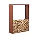 Produktbild prima terra Kaminholzregal Kaminholzunterstand Brennholzregal Kaminholz Aufbewahrung Bausatz Edelrost Maße 158x118cm Tiefe 35cm