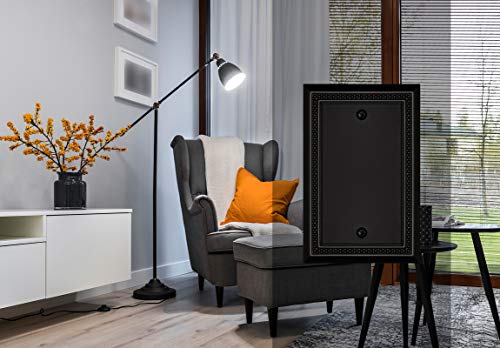 Image of Henne Bery Sunken Pearls Heavy Duty Decorative Wall Plate Switch Plate Outlet Cover, Durable Solid Zinc Alloy (Single Blank 2PK, Matte Black)