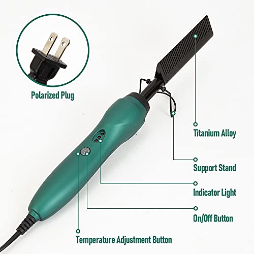 Hot Comb Hair Straightener,Electric Heat Press Comb,Anti-Scald Ceramic Hot Comb For Black Hair, Beard And Wigs,Ceramic Curling Flat Iron Curlers Designed Hair #TOP1