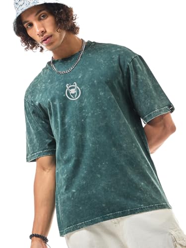 Image of Bewakoof X Marvel Loki Men's Cotton Graphic Print Oversized Fit Half Sleeve Round Neck T-Shirt | Casual Wear | Street Wear | Oversized t Shirt for Men Cotton | Baggy