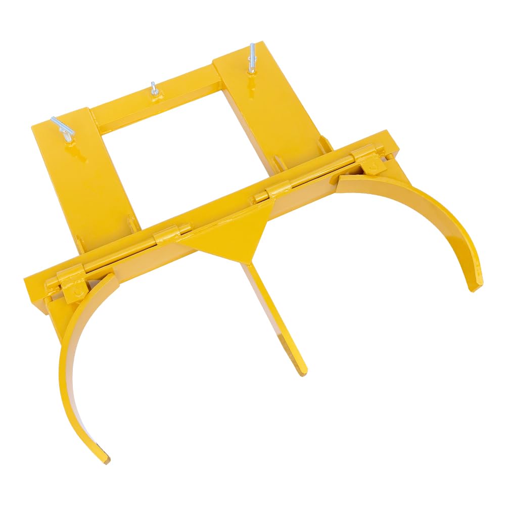 DMC-FPPS Drum Grabber 1500lbs Capacity Single Fork Mounted Drum Gripper, Hinged Folding Arm Design for 55 Gallon Drums up to 22.4