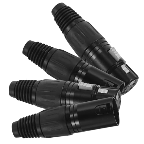 LOORGVEL 4 pièces Connecteurs XLR Broches Mâles et Femelles Noirs Adaptateurs Câble pour Microphones et Tables de Mixage Transmission Stable et Compatibilité
