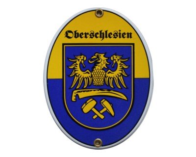 elina-email-schilder Emailschild Oberschlesien 11,5 x 15 cm Oval Keramik Indoor Home Decor Wandmontage Traditionell
