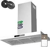 CIARRA CBCW9102 A+++ Cappa Aspirante 90 cm 706 m³/h, Cappa da Parete Bianco