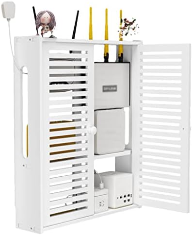 Rastrelliera Da Parete Per Router WiFi – Scatola Decorativa Per TV Box E Accessori TV, Bianca, Con Dissipazione Integrata