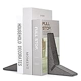 Ambipolar Cast Iron Bookends, Sharp Triangle Theme, Black Decorative Bookends for Home Decor, Office Desk, Bookshelves, Bookends for Heavy Books