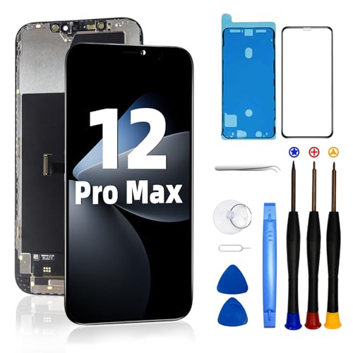 DTD Ekran do iPhone'a 12 PRO Max 6,7" LCD COF Full HD ekran dotykowy Digitizer Zgromadzenie z pełnym zestawem naprawczym Ochraniacz Ekranu Wodoodporna naklejka na A2342, A2410, A2412, A2411