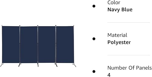 Miniatura 8 de Divisor de habitación de 4 paneles, divisores de habitación y pantallas de privacidad plegables para oficina, separadores de habitaciones de