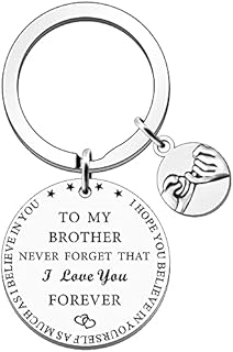SDOFY Brother Gifts Inspirational Personalised Keyring Gifts from Sister Brothers Never Forget That I Love You Forever Keychain for Birthday Christmas Gifts