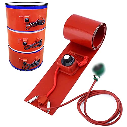 Metal Drum Heater Pail Barrel-Band for 55 Gallon - 220V Silicone Pail Heater,Silicone Honey Oil Drum Heater Pad,Barrel Heater with Adjustable Thermostat